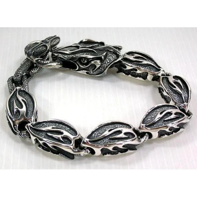 Anaconda Snake Silver Brass Bracelet