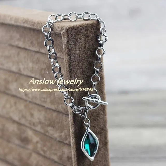 Anslow Korean Fashion Jewelry Brand New Design Rhombus Charms Chain Bracelets For Women Girls Love Couple Wedding Gift LOW0788LB
