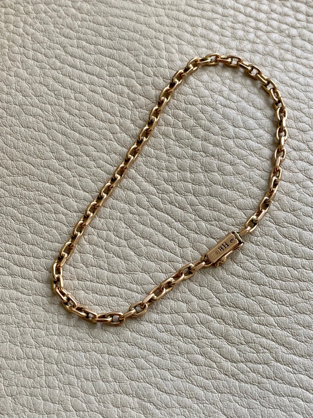 Antique Danish 18k gold anchor link bracelet by Bernhard Hertz