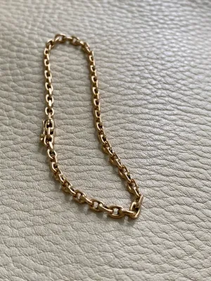 Antique Danish 18k gold anchor link bracelet by Bernhard Hertz
