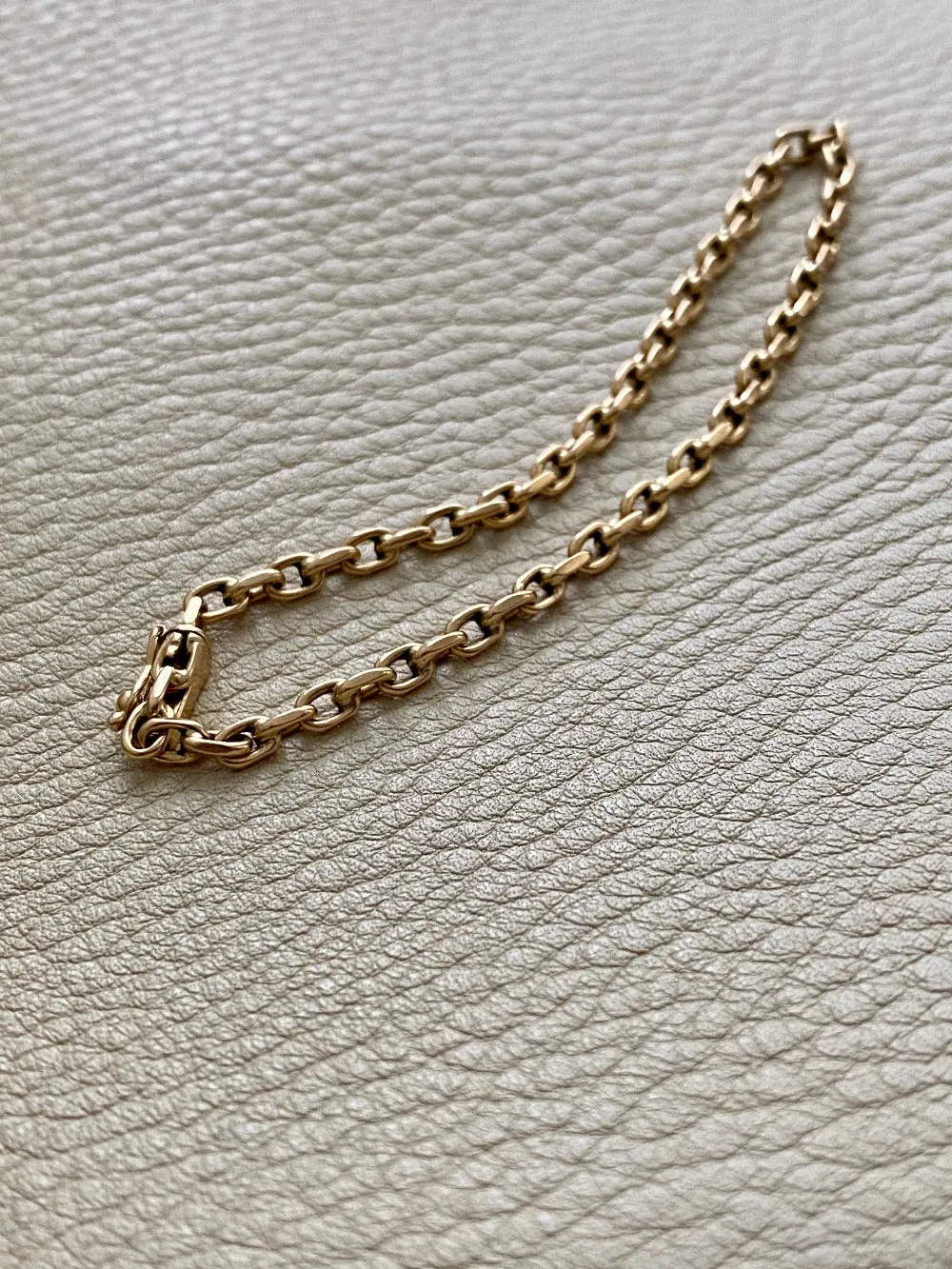 Antique Danish 18k gold anchor link bracelet by Bernhard Hertz