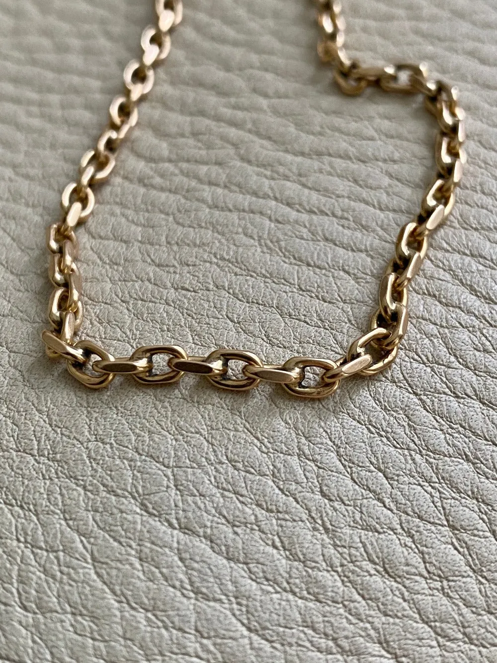 Antique Danish 18k gold anchor link bracelet by Bernhard Hertz