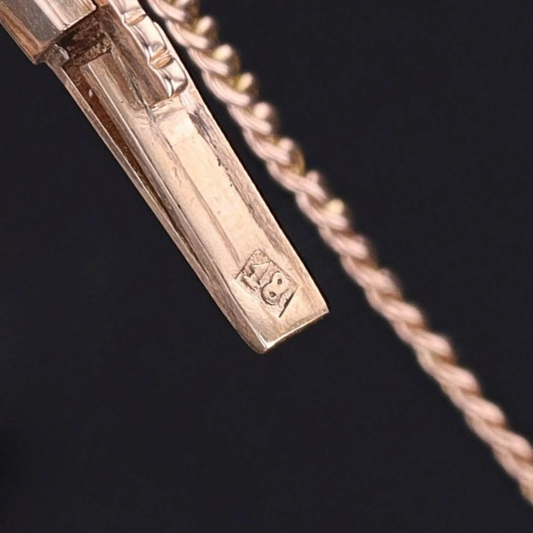 Antique Diamond Bird Bangle of Silver Topped 18k Gold
