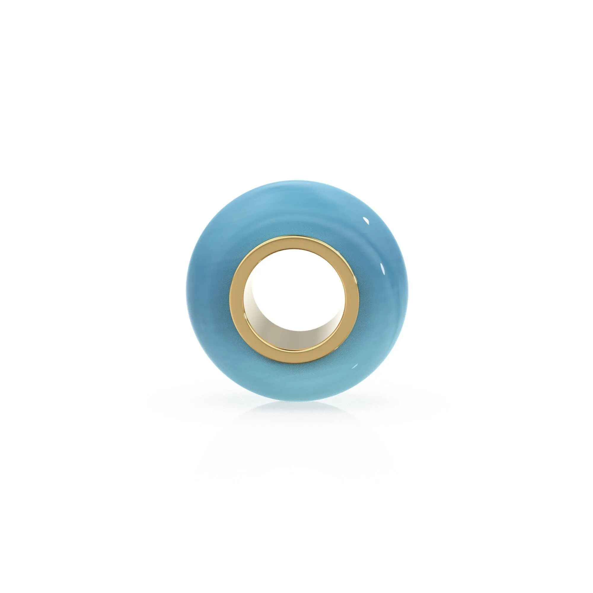 Aqua Chalcedony Bead, Chalcedony Bead Gold Core, Natural Chalcedony Bead, Gold Charm Gemstone Bead Pendant, Small Hole Bead, Big Hole Bead