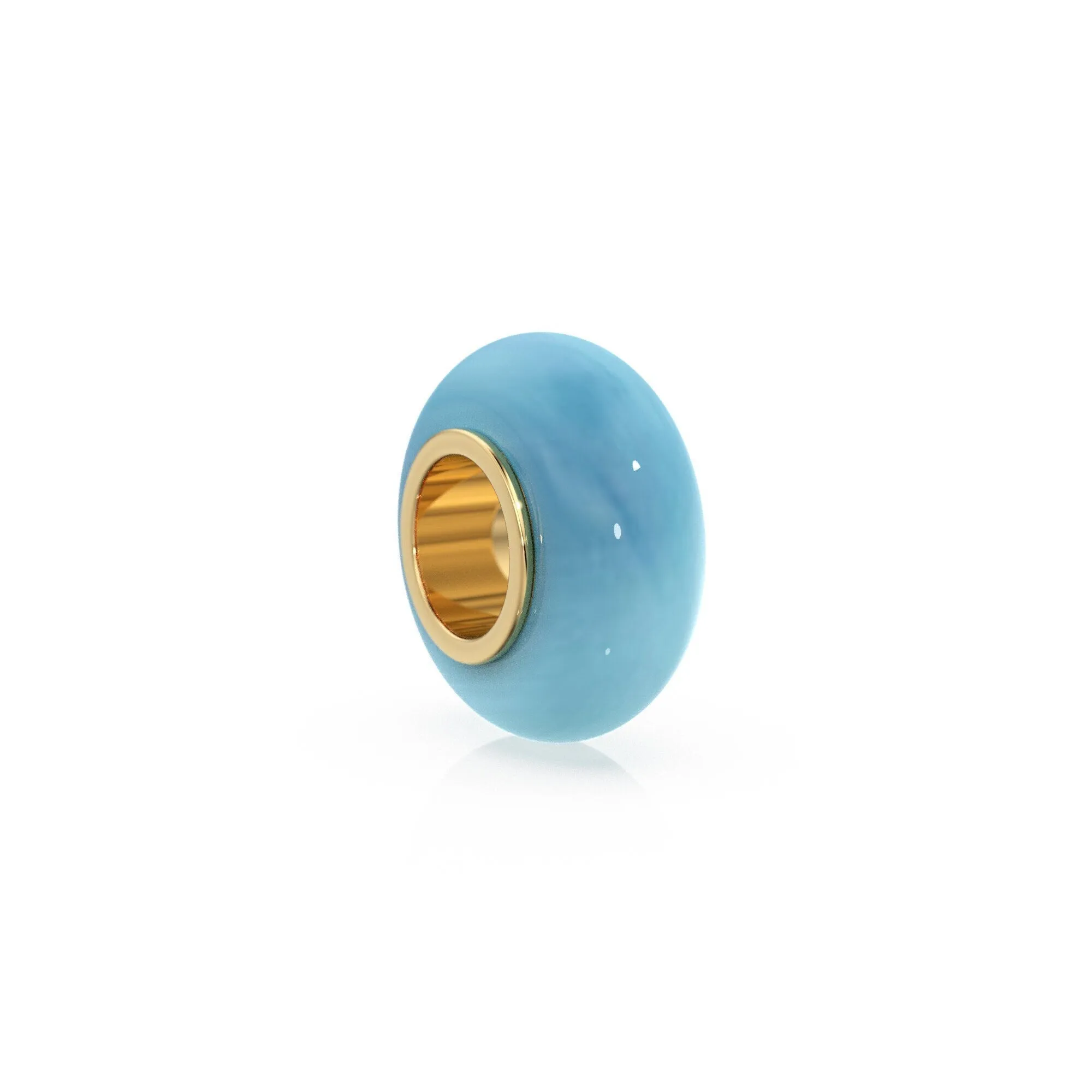 Aqua Chalcedony Bead, Chalcedony Bead Gold Core, Natural Chalcedony Bead, Gold Charm Gemstone Bead Pendant, Small Hole Bead, Big Hole Bead