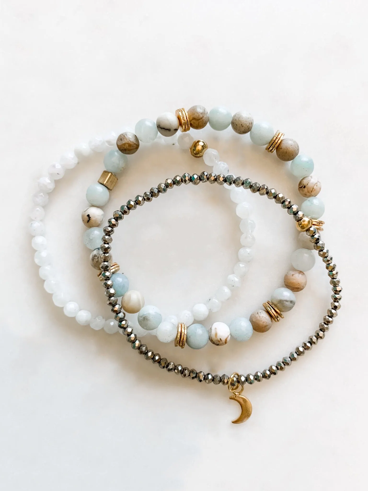 Aquamarine Bracelet Set