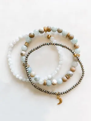 Aquamarine Bracelet Set
