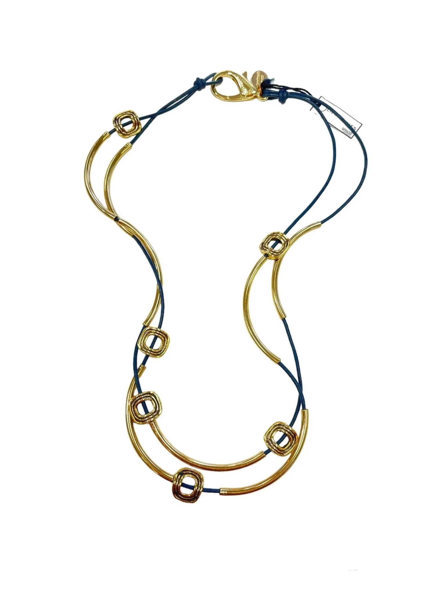 Aura Gold and Navy Wrap Bracelet/Necklace
