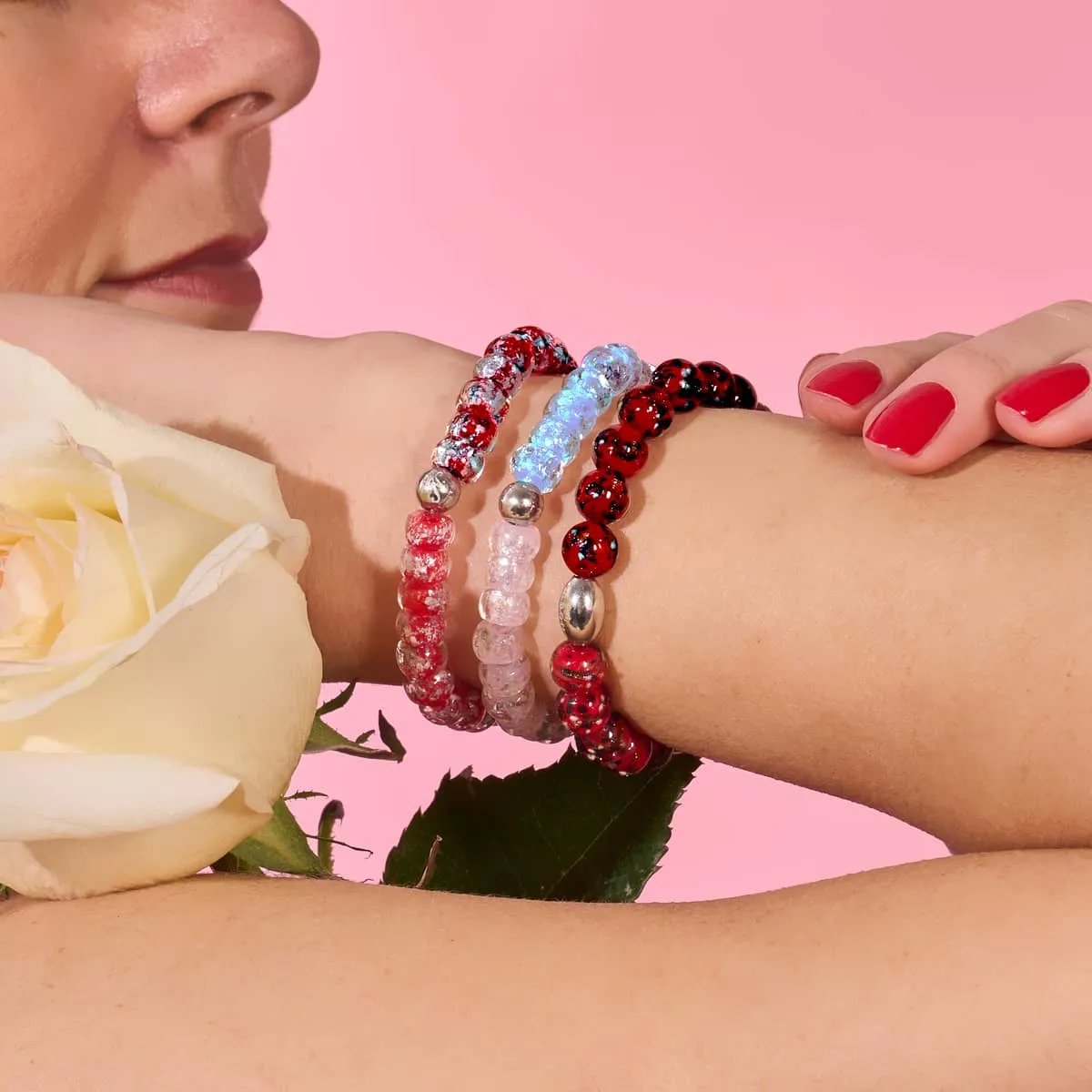 Aurora Flame | .925 Sterling Silver | Firefly Glass Bracelet
