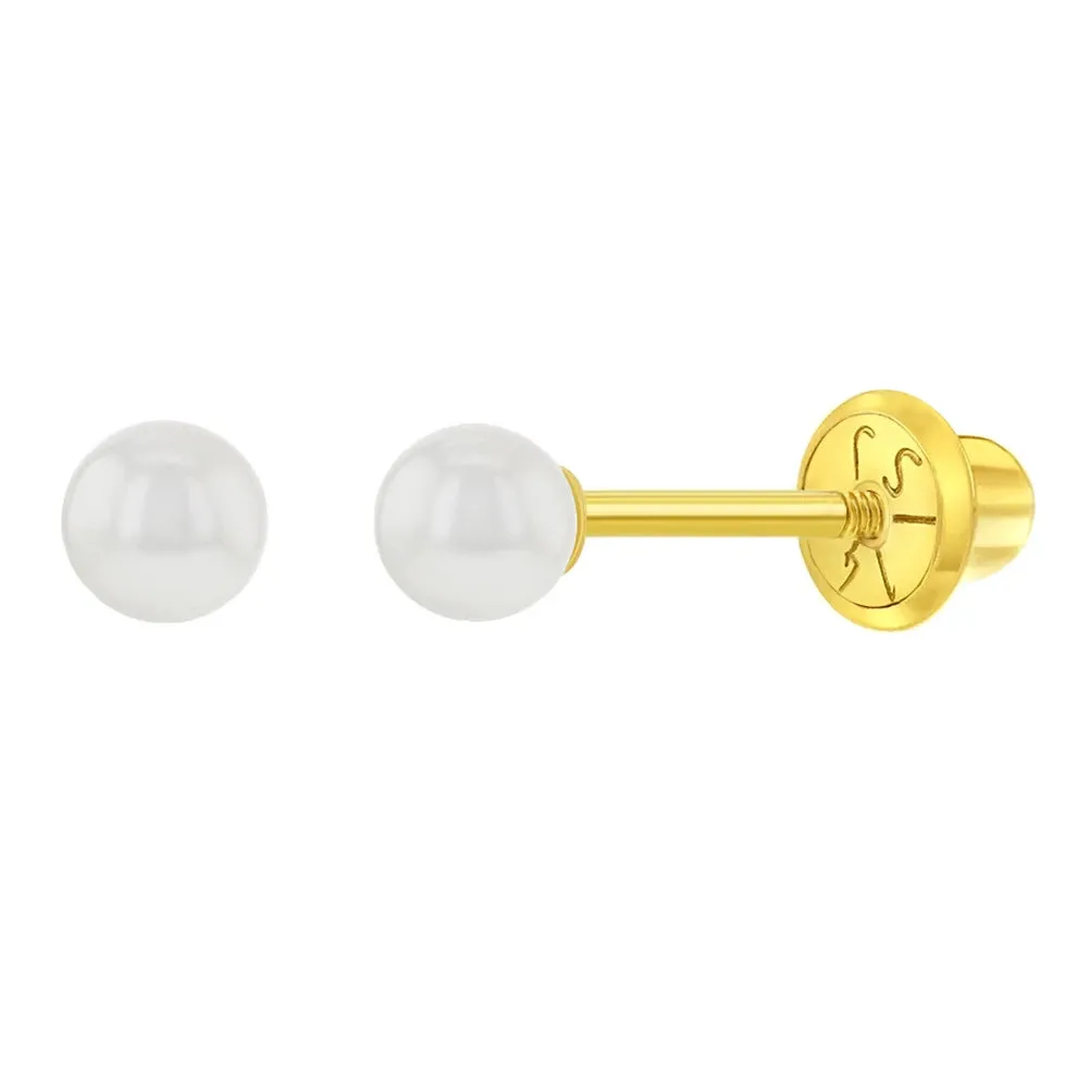 Baby and Children's Bracelets:  14k Gold Bracelets with 3mm Cultured, Freshwater Pearls with Gift Box