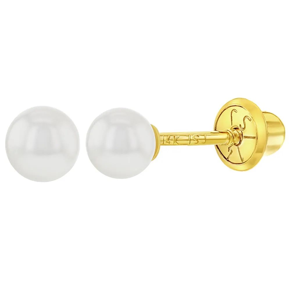 Baby and Children's Bracelets:  14k Gold Bracelets with 3mm Cultured, Freshwater Pearls with Gift Box