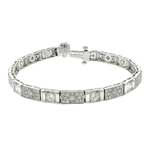 Baguette & Round Diamond Bracelet