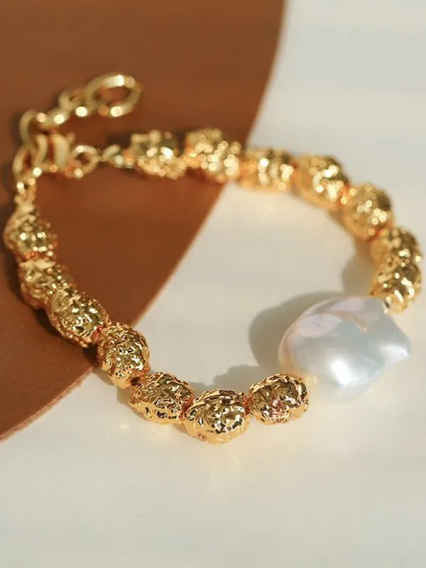 Baroque Lava Metal Series Baroque Pearl Bracelets