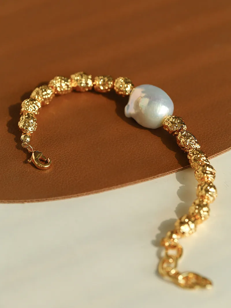 Baroque Lava Metal Series Baroque Pearl Bracelets