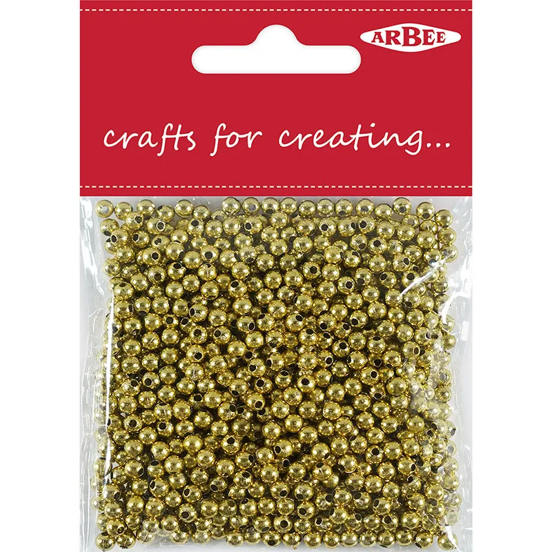 BEADS RND 4MM GOLD 25G