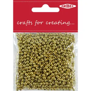 BEADS RND 4MM GOLD 25G