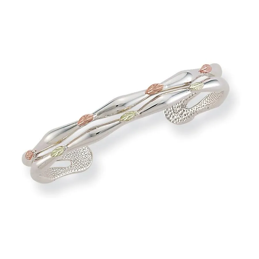Beautiful Leaves - Sterling Silver Black Hills Gold Bracelet