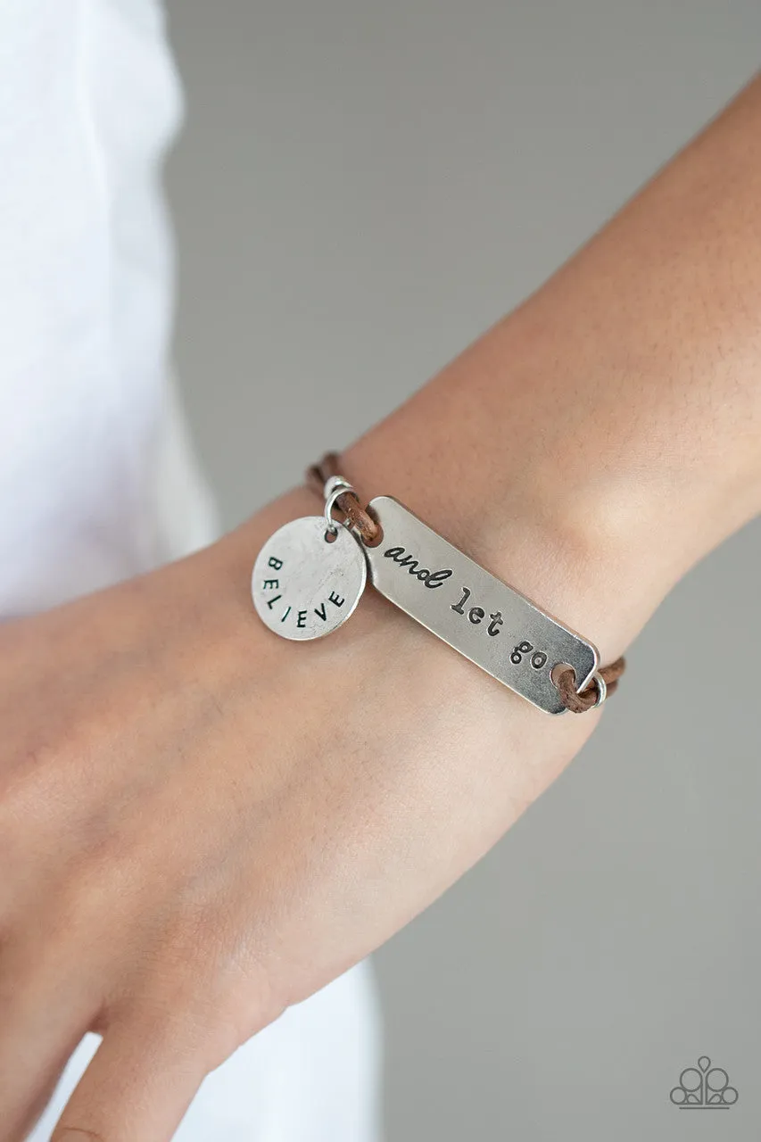 Believe and Let Go Brown Paparazzi Bracelet