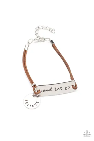 Believe and Let Go Brown Paparazzi Bracelet
