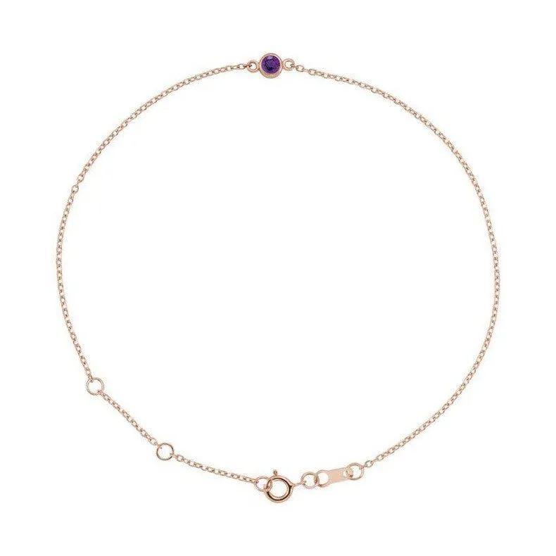 Bezel-set Birthstone Bracelet
