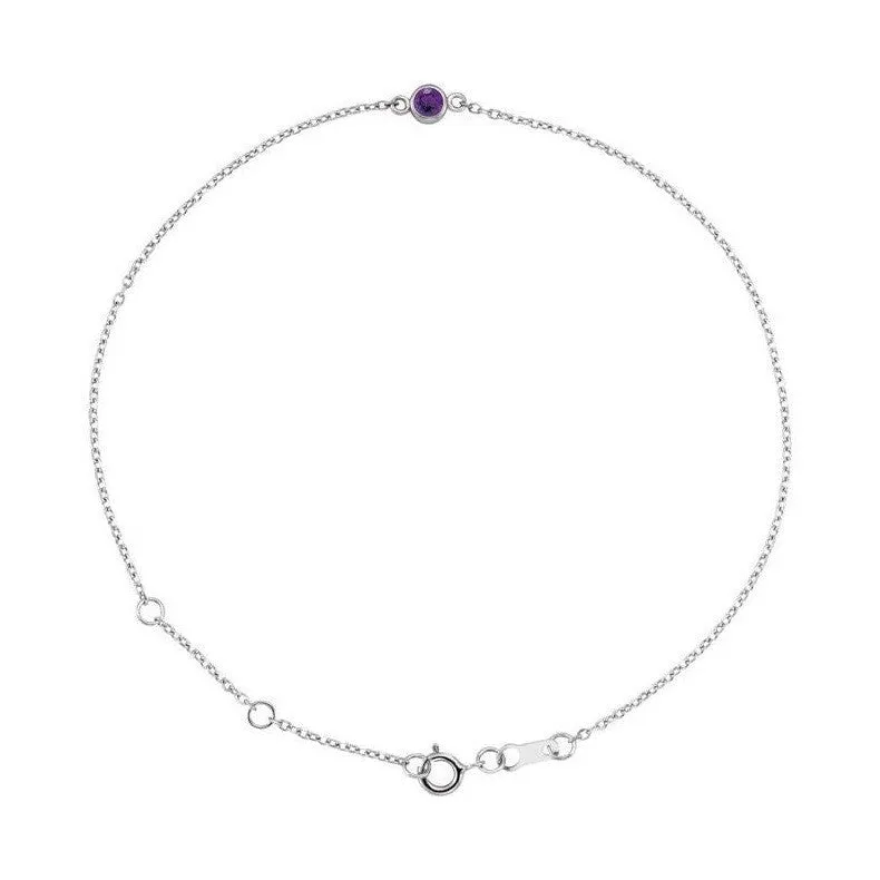 Bezel-set Birthstone Bracelet