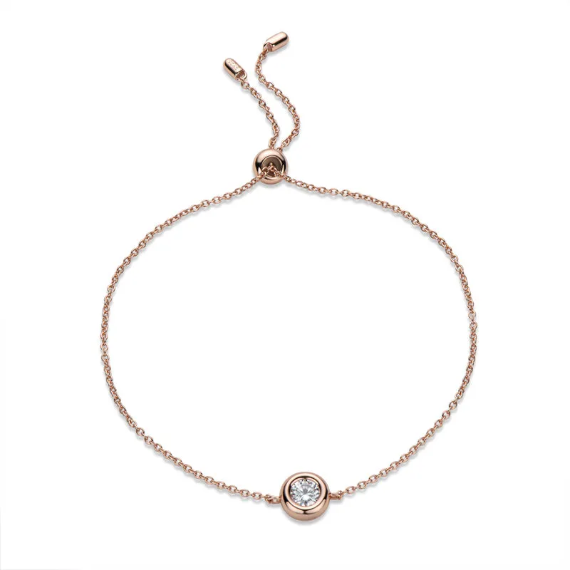 Bezel Setting Round Cut Moissanite Diamond Bracelet
