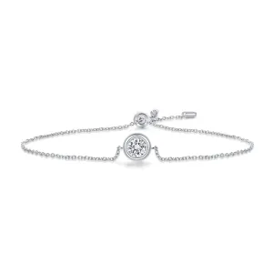Bezel Setting Round Cut Moissanite Diamond Bracelet