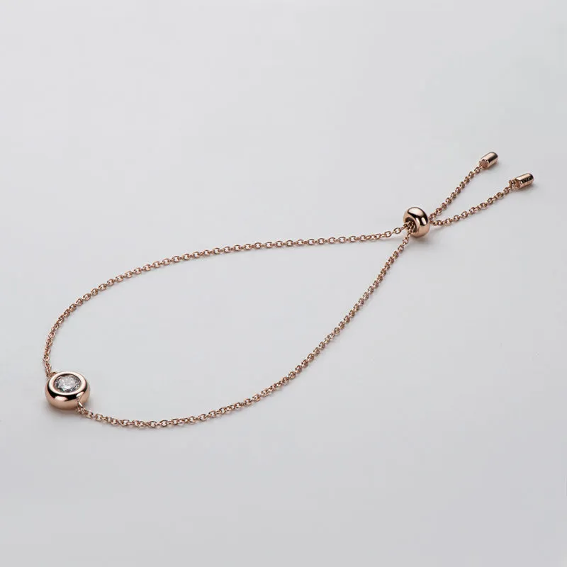 Bezel Setting Round Cut Moissanite Diamond Bracelet