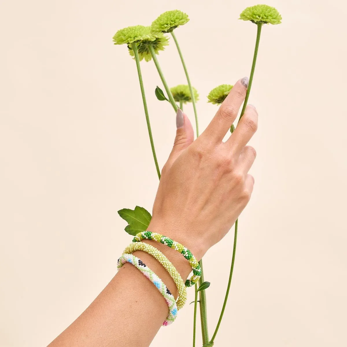 Bitter Lemon | Himalayan Glass Bead Bracelet