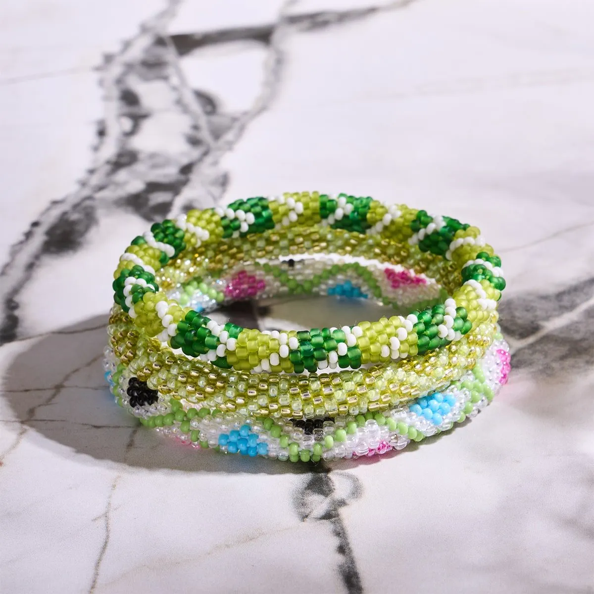 Bitter Lemon | Himalayan Glass Bead Bracelet