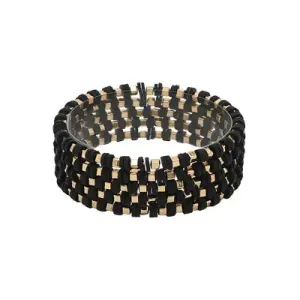 Black Square Bead Bracelet Set