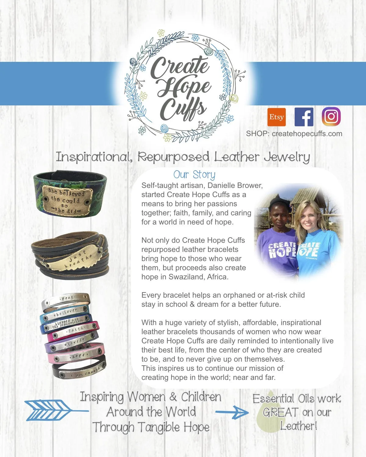 BLESSED MAMA Plum Leather Wrap & Bronze Shield Bracelet | Adjustable