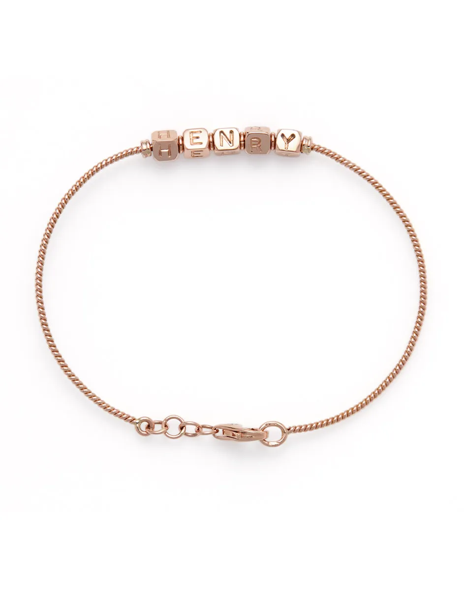 Block Bracelet - 18 kt Rose Gold