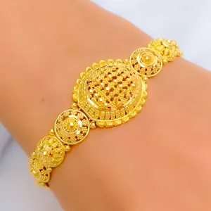 Blooming Etched 22k Gold Bracelet