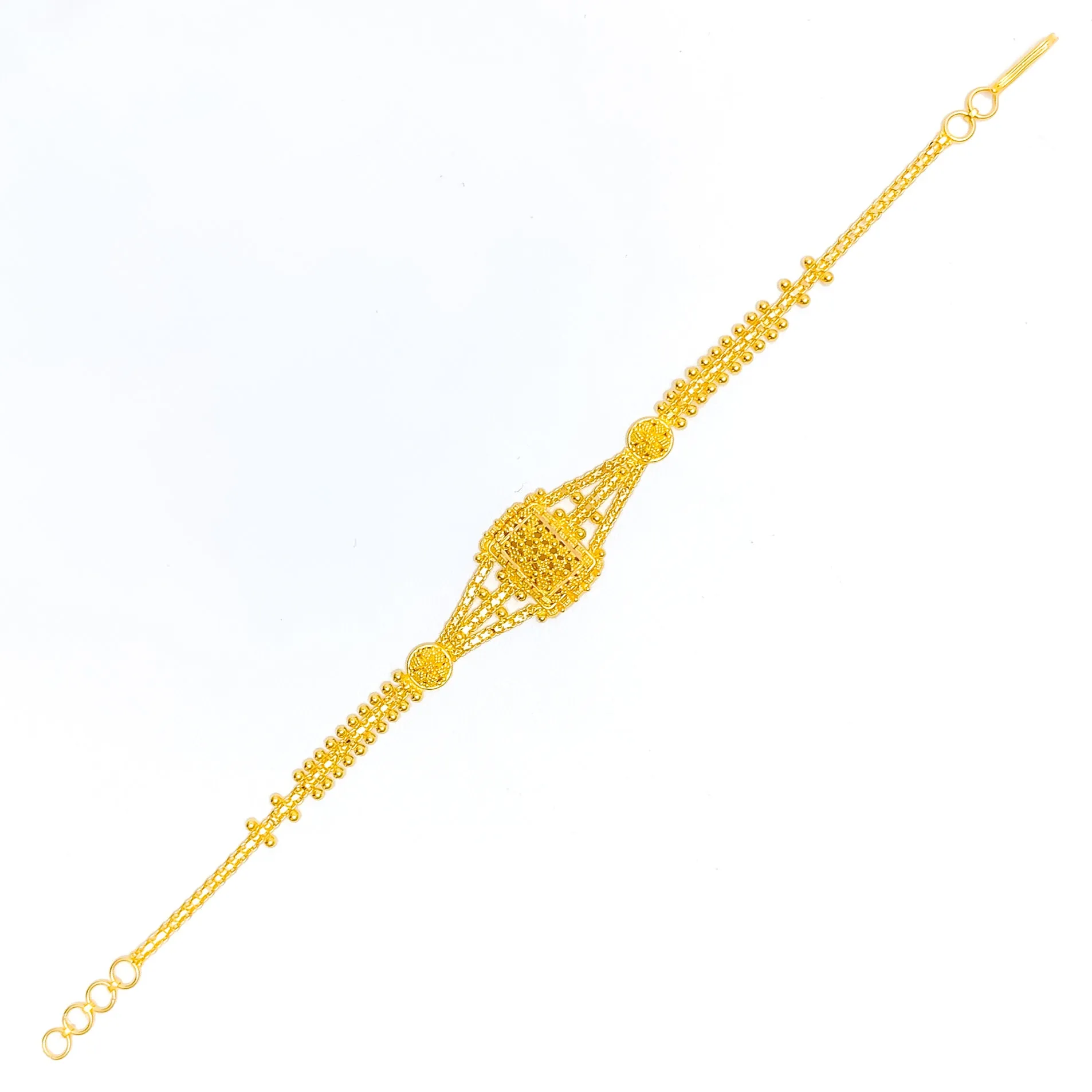Blooming Etched 22k Gold Bracelet