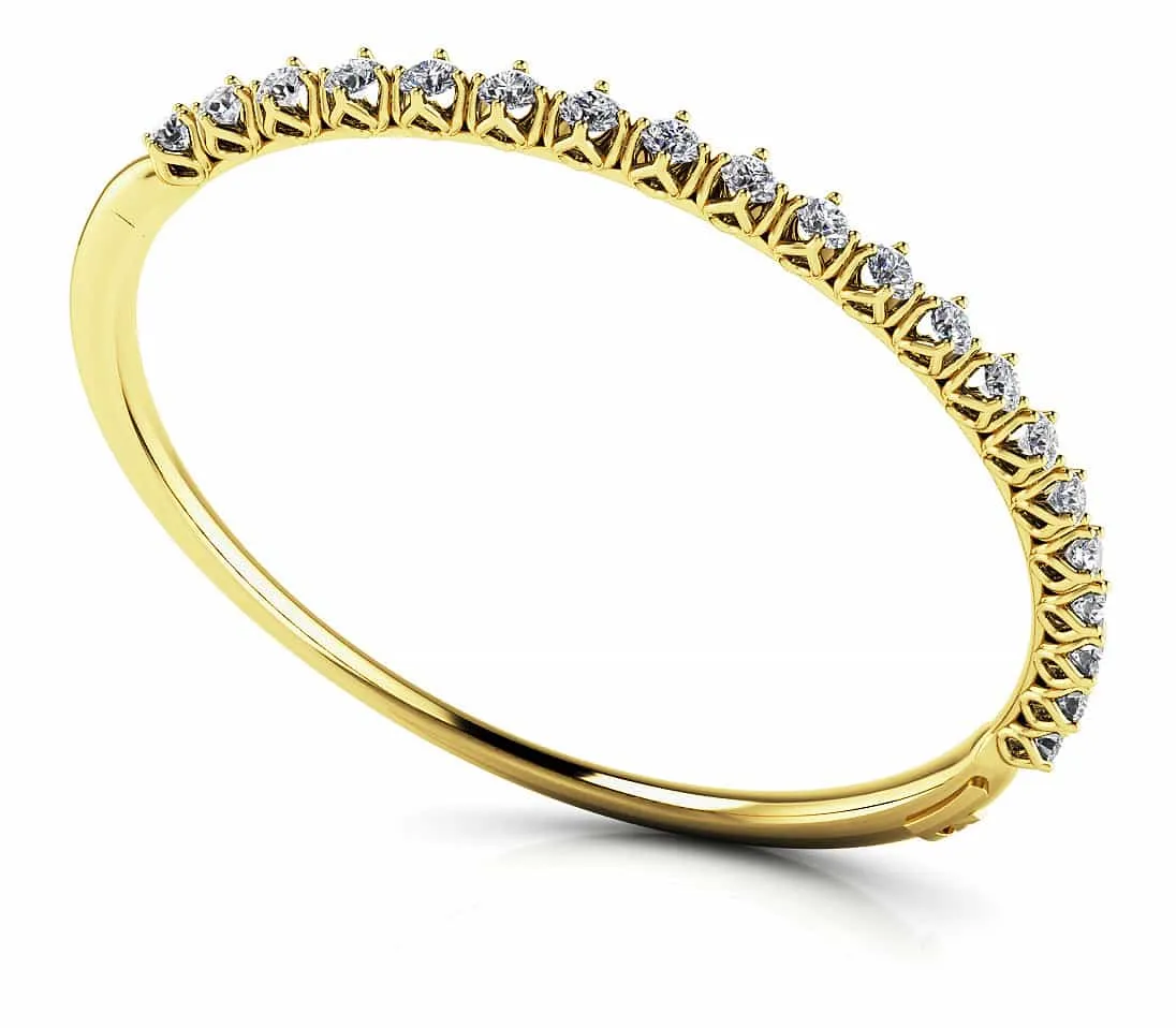 Blossoming Florals Lab-Grown Diamond Bangle with 2.10 ct.(finished) 3mm