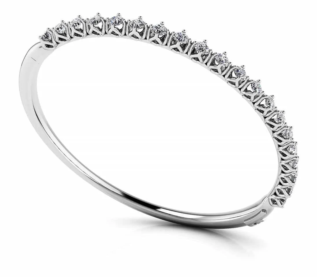 Blossoming Florals Lab-Grown Diamond Bangle with 2.10 ct.(finished) 3mm