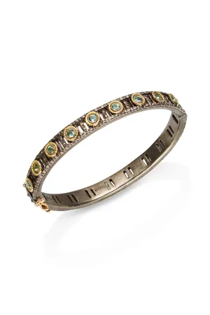 Blue Grey Sapphire Stations Kick Huggie Bracelet