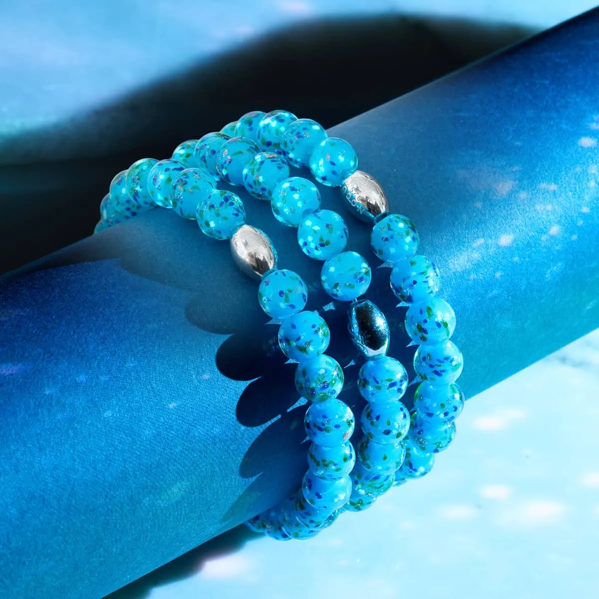 Blue Juniper | .925 Sterling Silver | Firefly Glass Bracelet