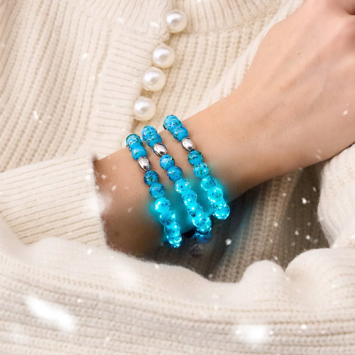 Blue Juniper | .925 Sterling Silver | Firefly Glass Bracelet