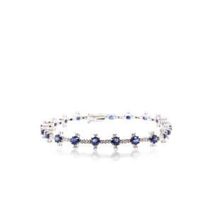 Blue Sapphire & Diamond Bracelet