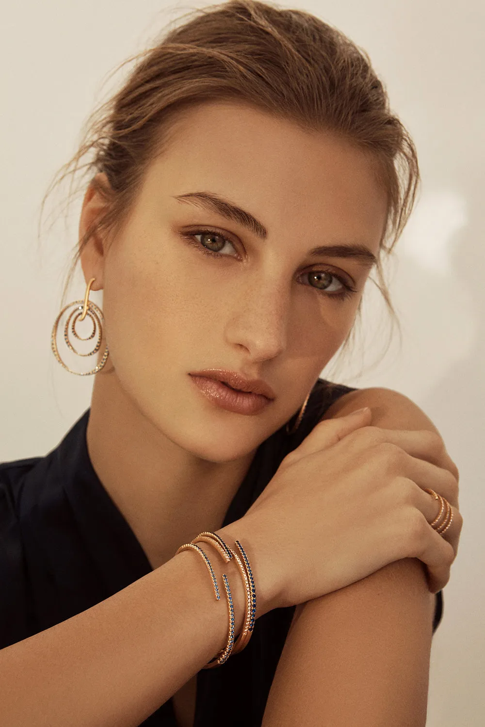 Blue Sapphire Hinge Bangles