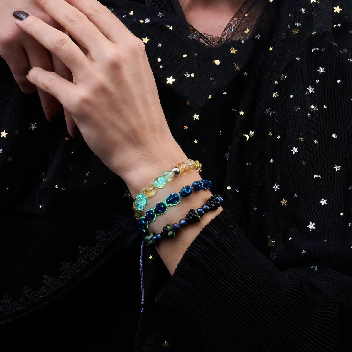 Blue x Midnight Blue Pearl | .925 Sterling Silver | Berry Bracelet