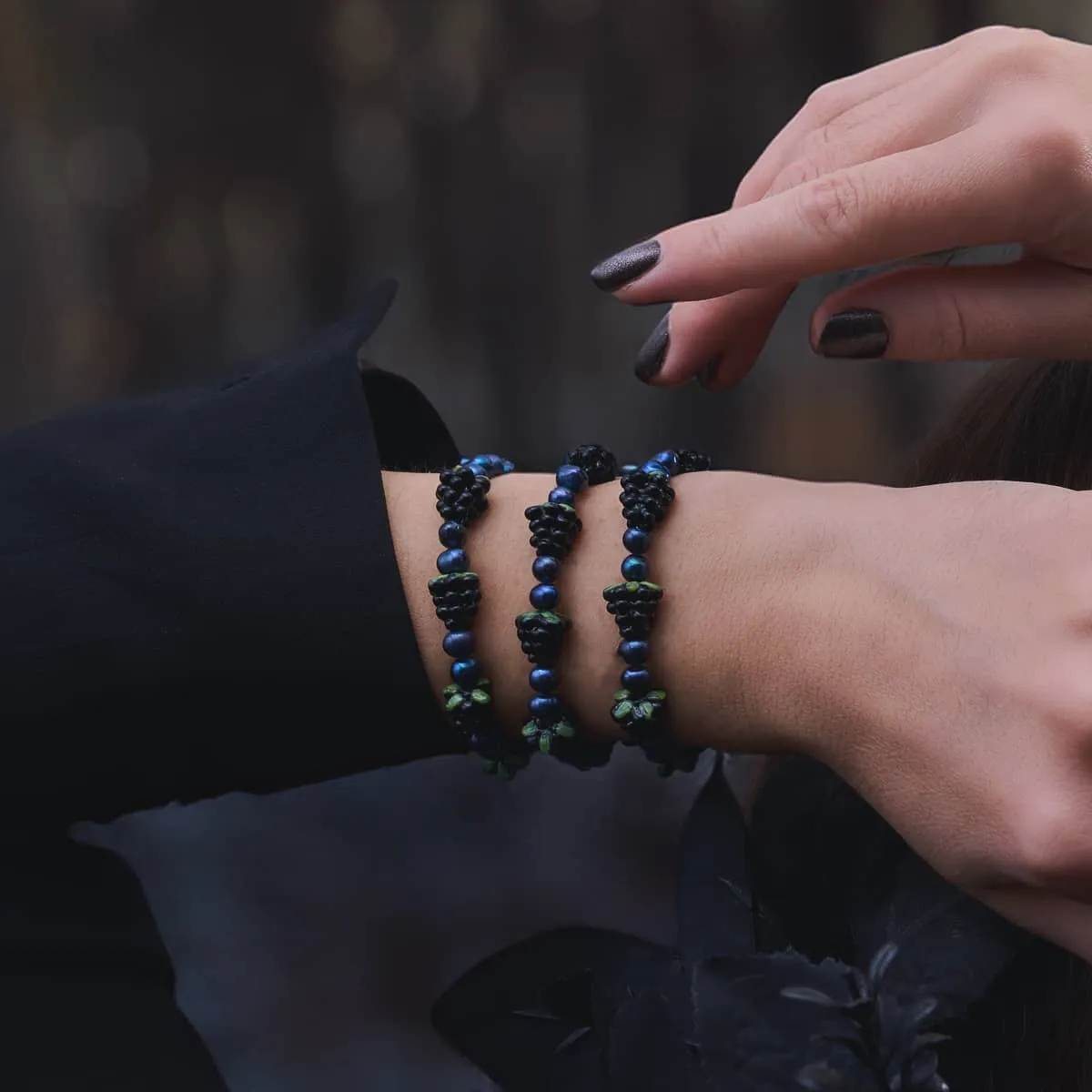 Blue x Midnight Blue Pearl | .925 Sterling Silver | Berry Bracelet