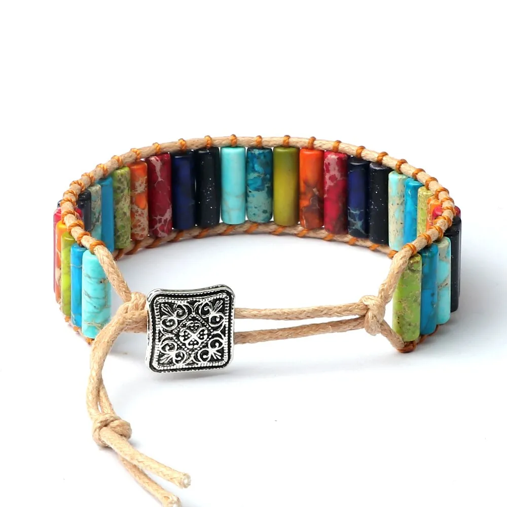 Bohemian Cylinder Emperor Stone Bracelet Vintage