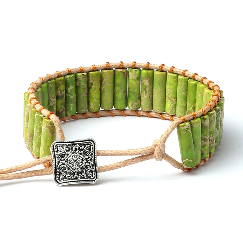 Bohemian Cylinder Emperor Stone Bracelet Vintage