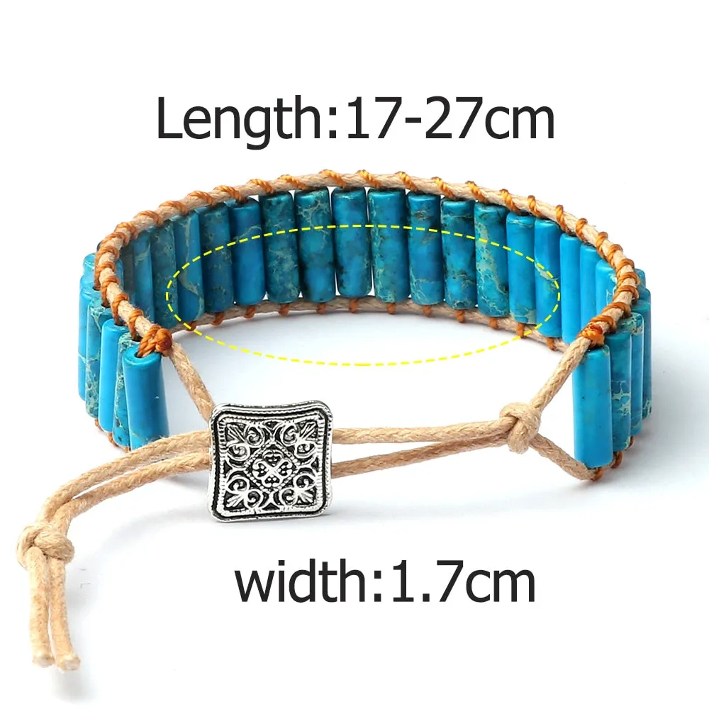 Bohemian Cylinder Emperor Stone Bracelet Vintage