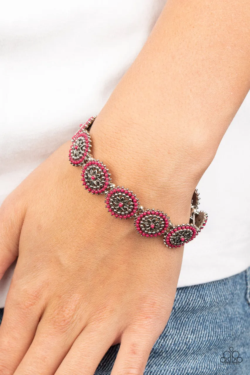 Bohemian Flowerbed Pink Paparazzi Bracelet