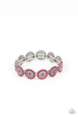 Bohemian Flowerbed Pink Paparazzi Bracelet