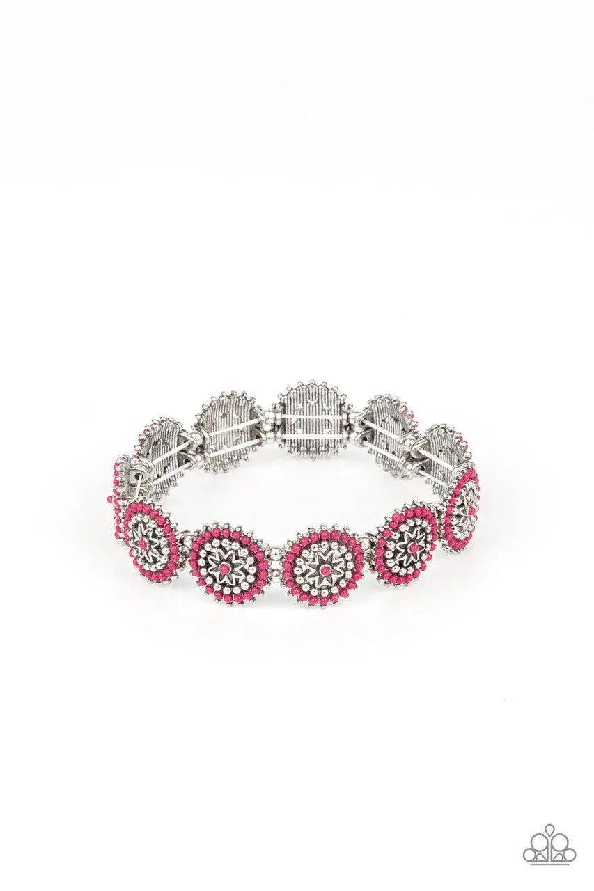 Bohemian Flowerbed Pink Paparazzi Bracelet